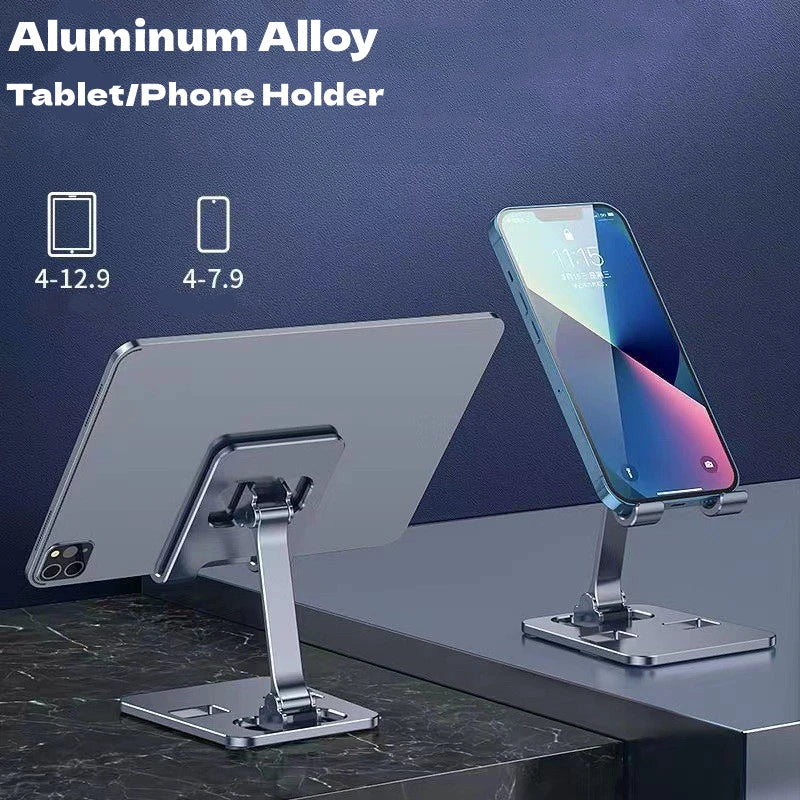 Adjustable Phone & Tablet Stand - Aluminum Desk Holder