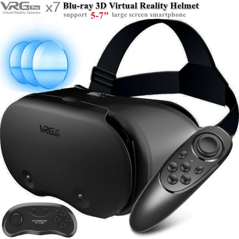 VR Headset with Controller - 3D Glasses for iPhone Android