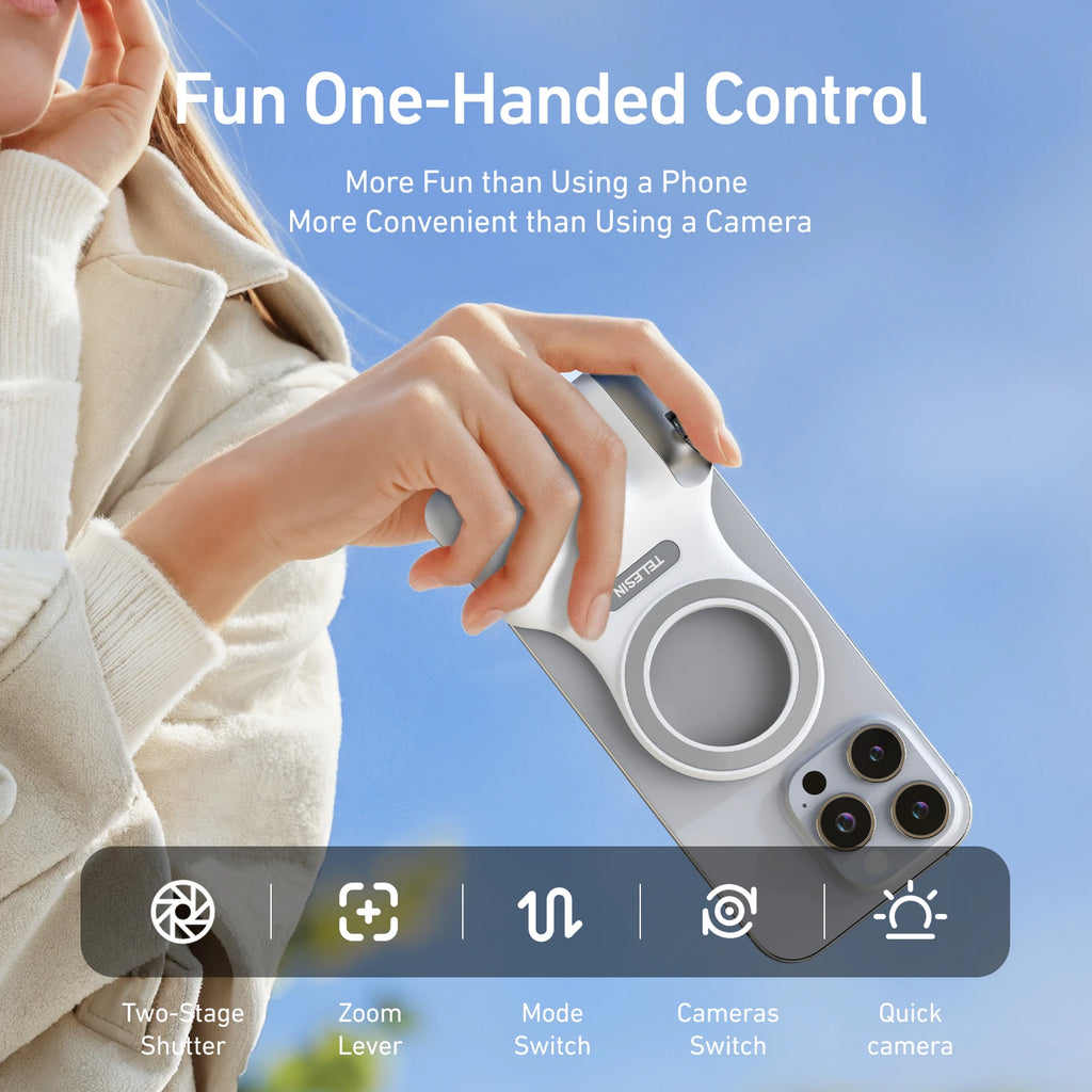 Magnetic Phone Grip - Camera Handle with Remote Control