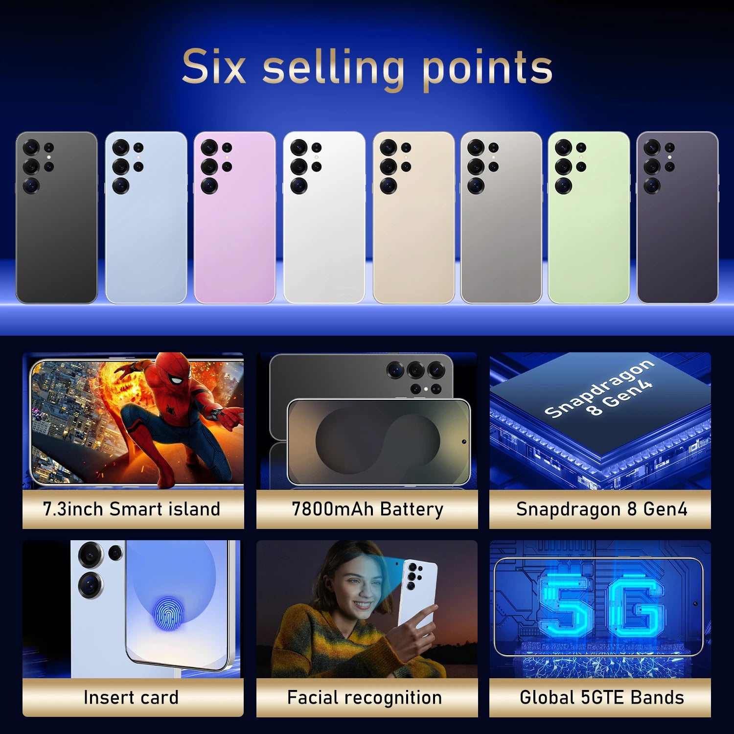 2026 Original Smartphone 5G for S26 Ultra 7.3HD Cell Phone Android 14 72MP+108MP 22G+2TB 7800mAh Unlocked Mobile Phones Dual Sim