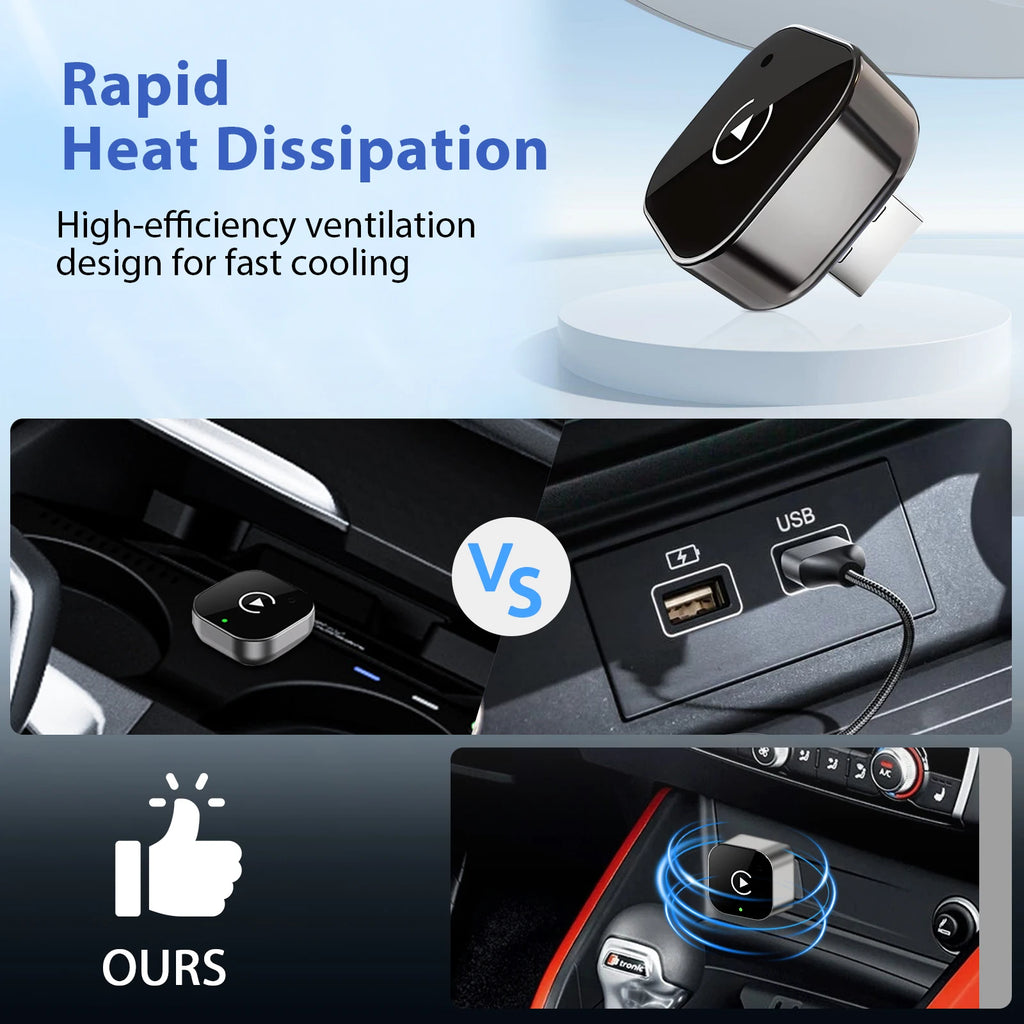 Wireless CarPlay Adapter - 2-in-1 Android Auto Dongle