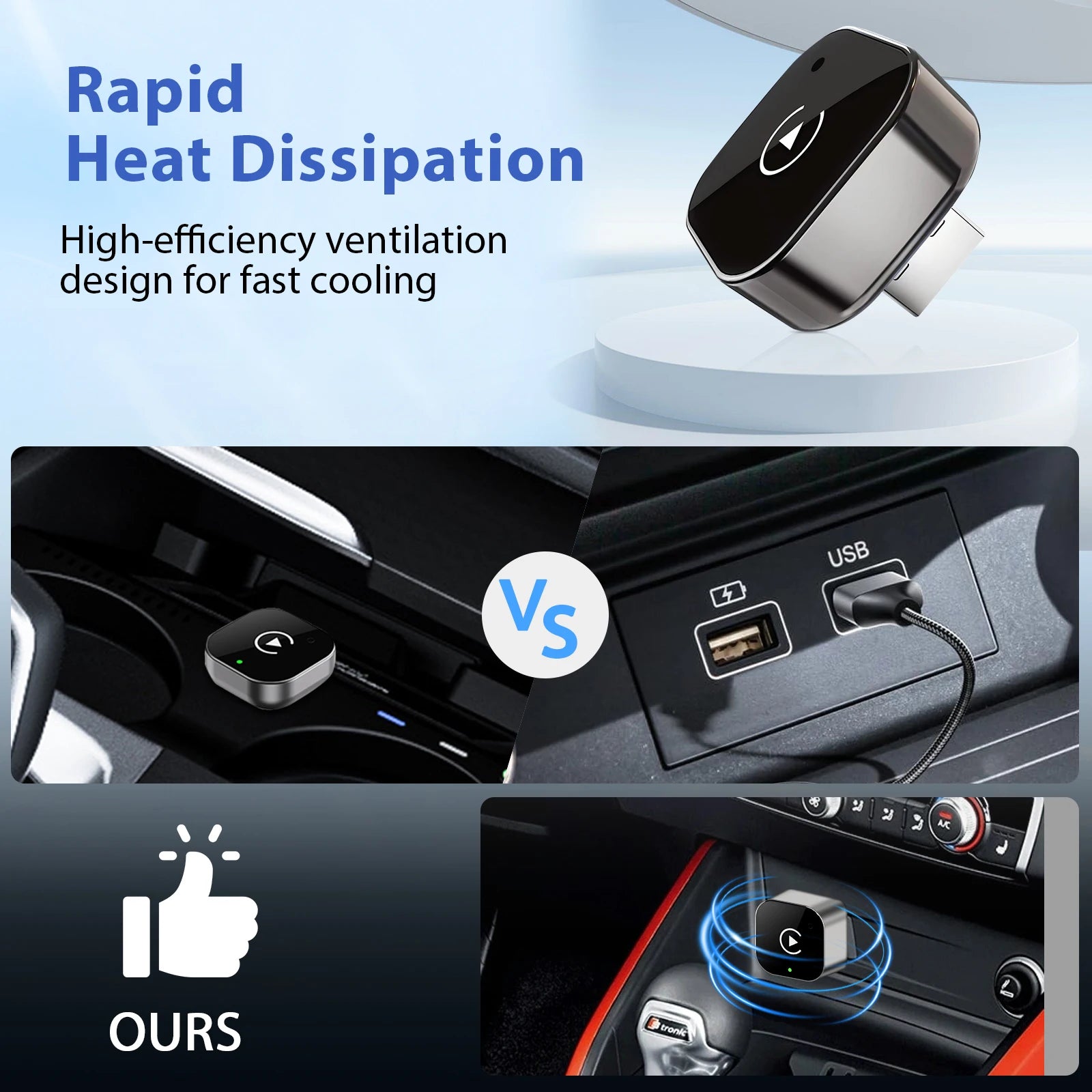 Wireless CarPlay Adapter - 2-in-1 Android Auto Dongle