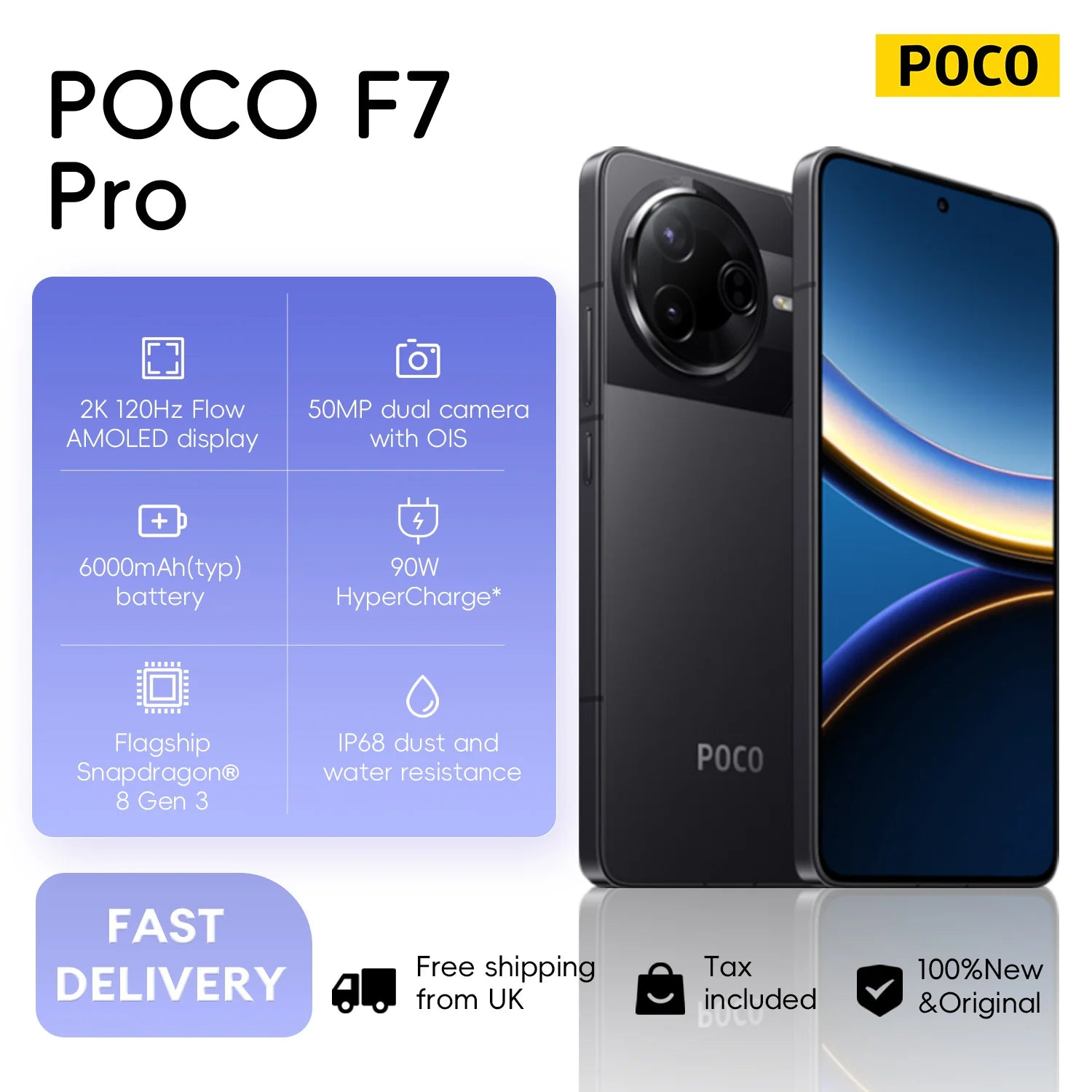 POCO F7 Pro 5G - 120Hz AMOLED Display & 6000mAh Battery