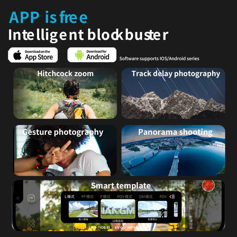 Phone Gimbal Stabilizer - 3-Axis with Fill Light & AI