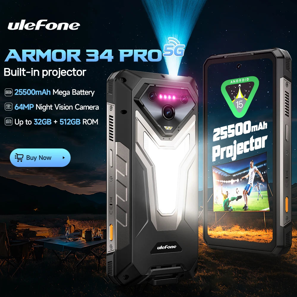 Rugged Phone 5G - 25500mAh Battery & Built-in Projector