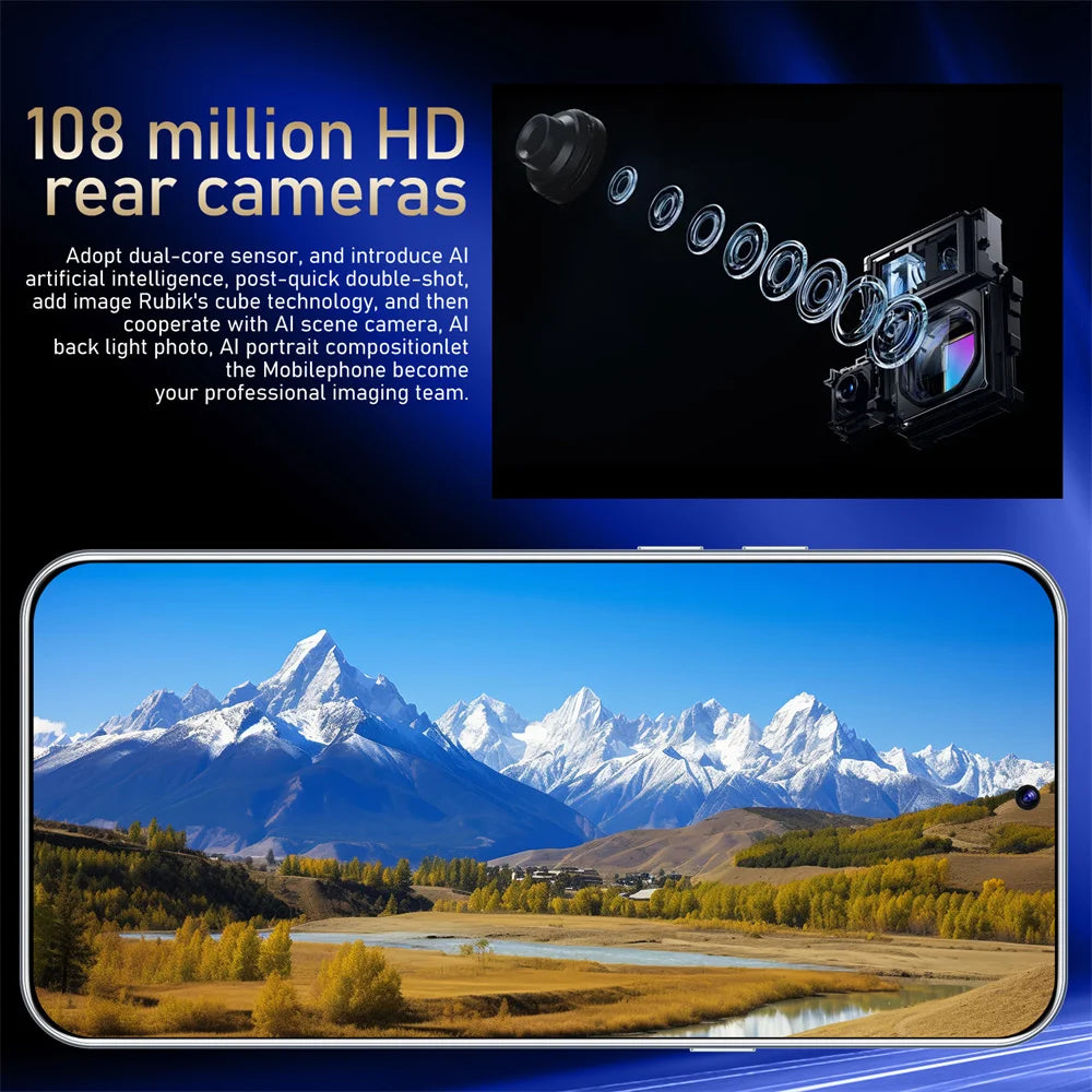 2026 Original Smartphone 5G for S26 Ultra 7.3HD Cell Phone Android 14 72MP+108MP 22G+2TB 7800mAh Unlocked Mobile Phones Dual Sim