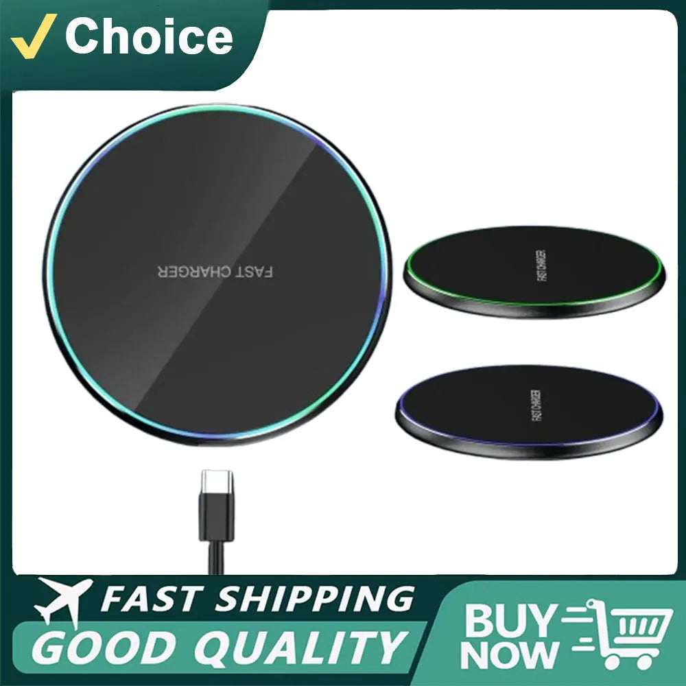 Fast Wireless Charger Pad - iPhone & Samsung Compatible