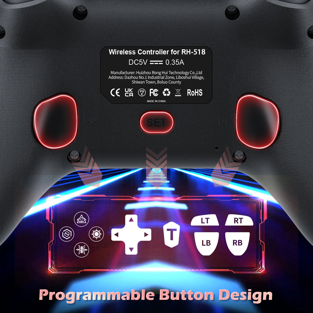 PS5 Wired Controller - Hall Trigger Gamepad for PS4 & PC