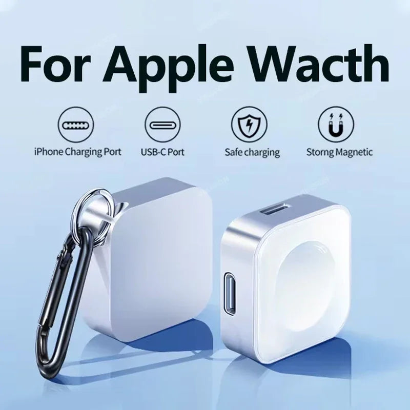 Portable Apple Watch Charger - 2-in-1 Wireless Keychain