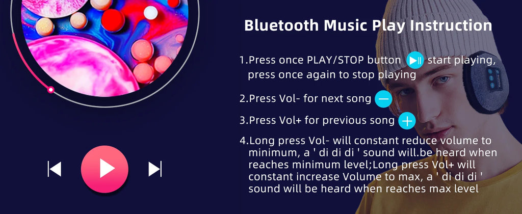 Bluetooth Earmuffs - Wireless Winter Headphones Ear Warmers