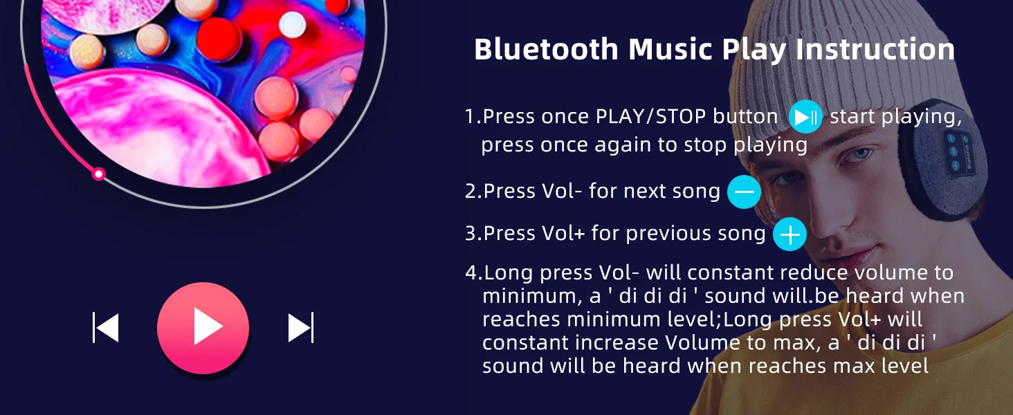 Bluetooth Earmuffs - Wireless Winter Headphones Ear Warmers