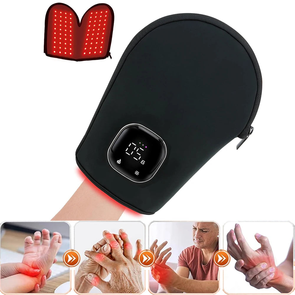 Red Light Therapy Device for Hands,Infrared Light Therapy Gloves Finger Wrist,Led Near Infrared Light Skin Care USB Charging
