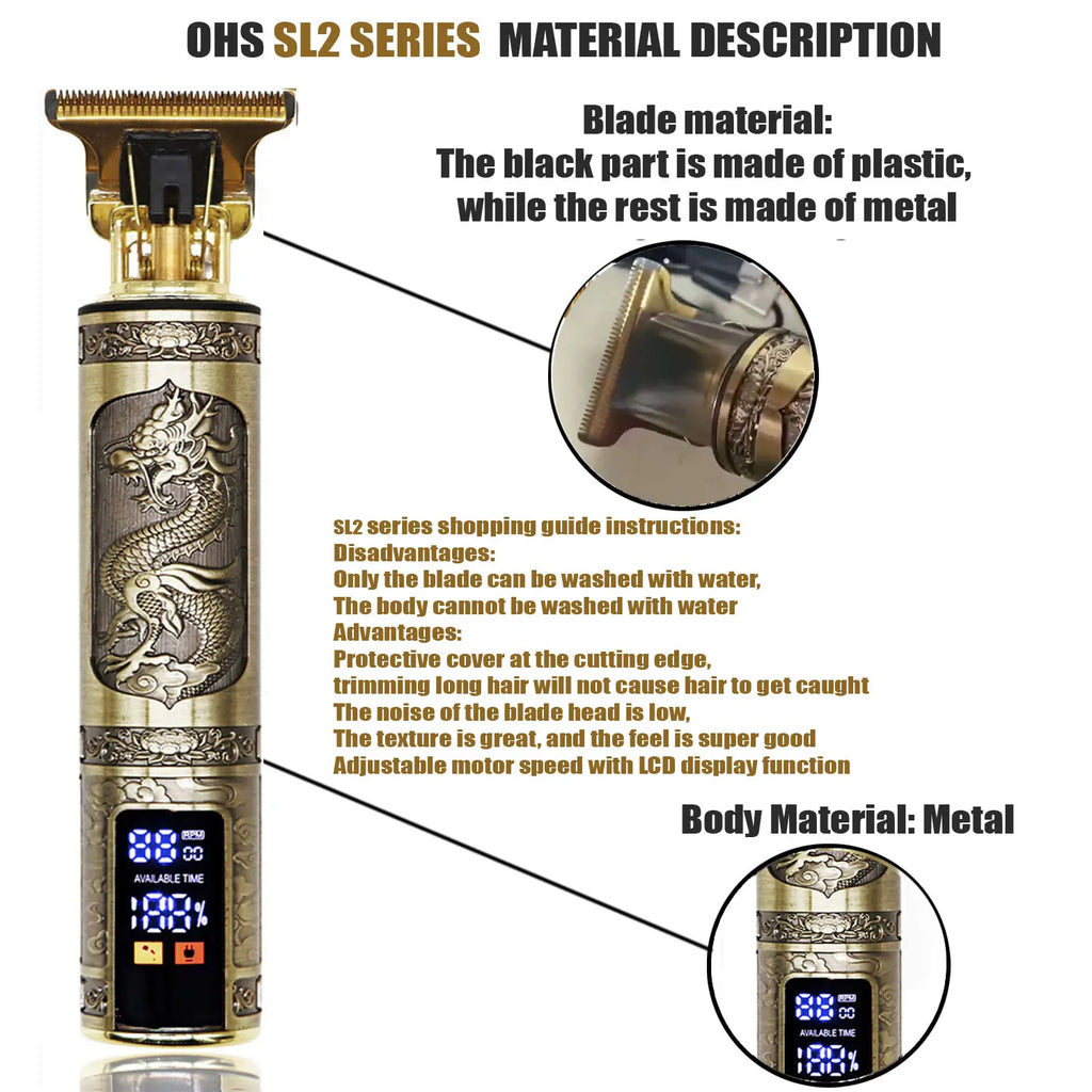 Hair Clipper - Professional Cordless Trimmer for Men