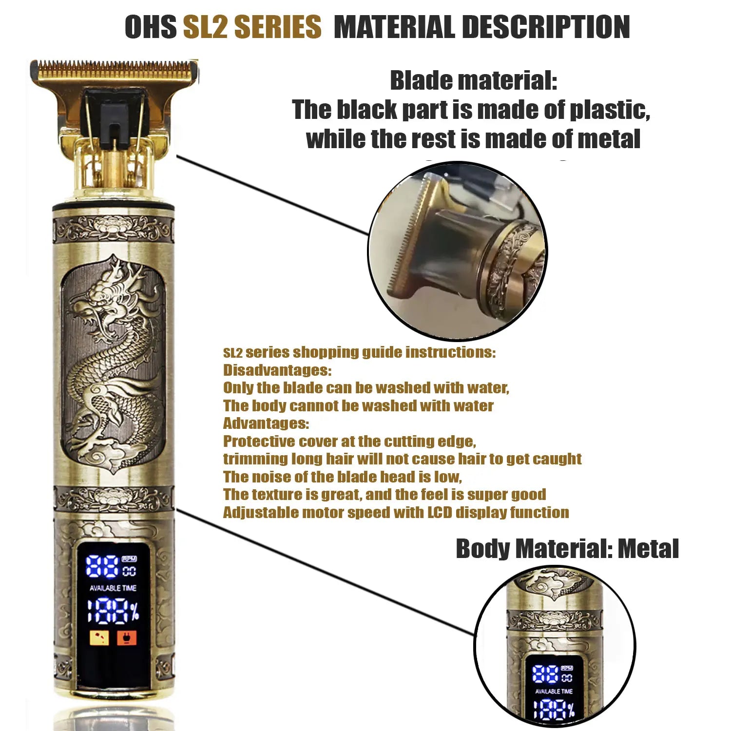 Hair Clipper - Professional Cordless Trimmer for Men