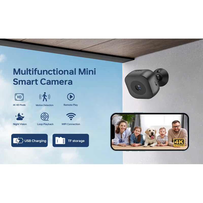 4K Security Camera - WiFi Smart Home Camera with Night Vision