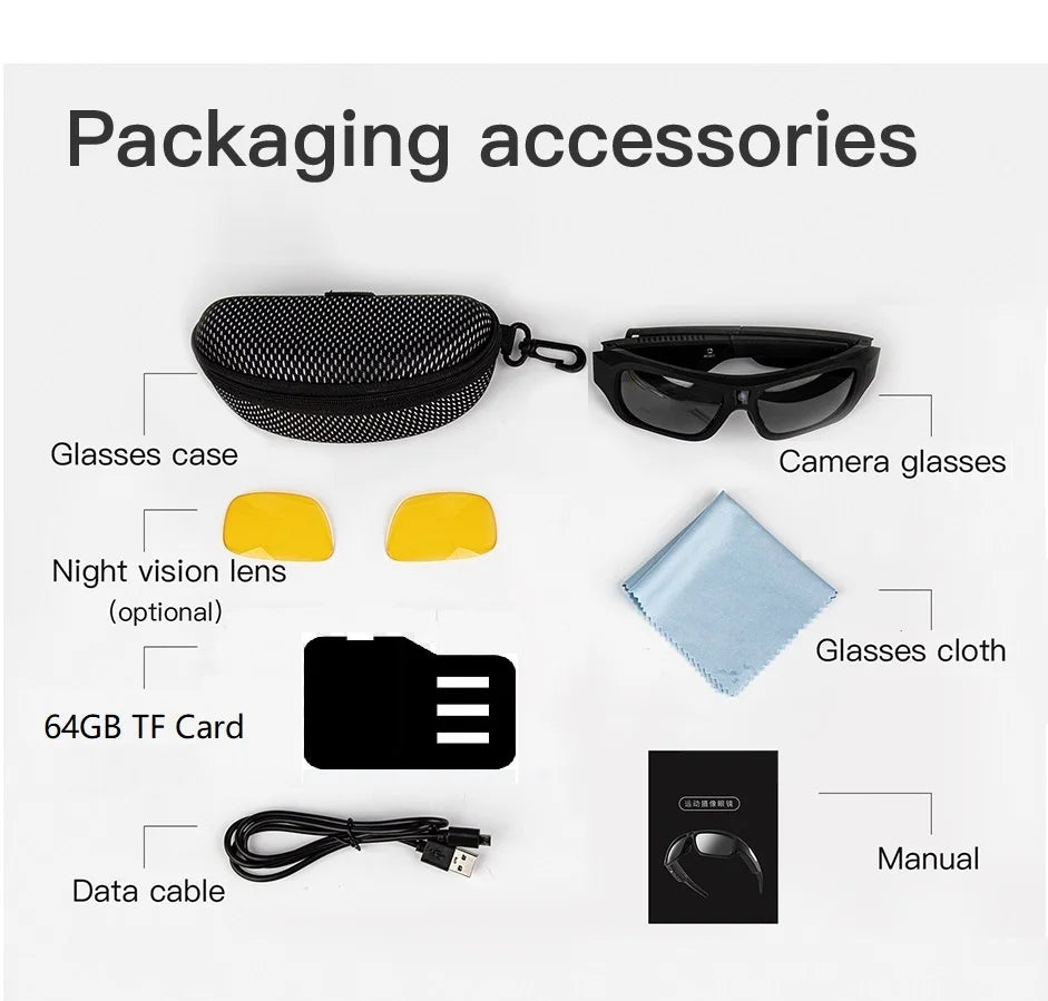 4K Camera Glasses - HD Video Recording for Sports & Cycling