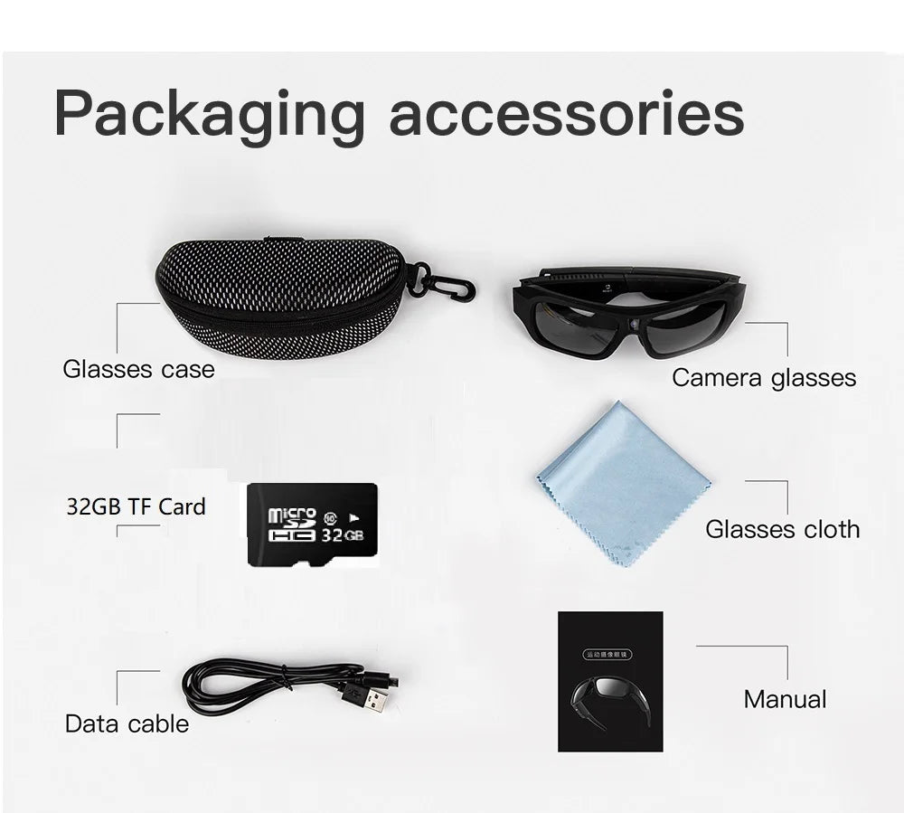 4K Camera Glasses - HD Video Recording for Sports & Cycling