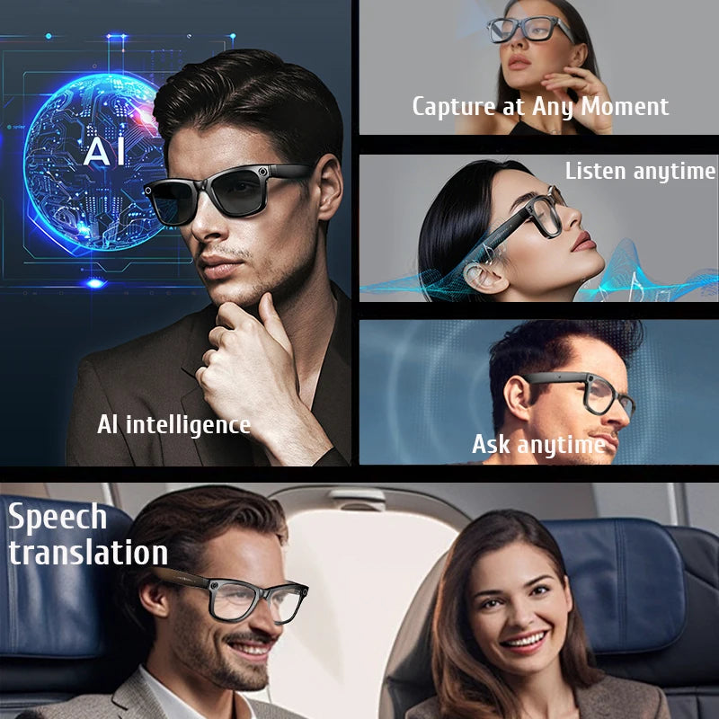AI Smart Glasses 4K - Wearable Camera Sunglasses
