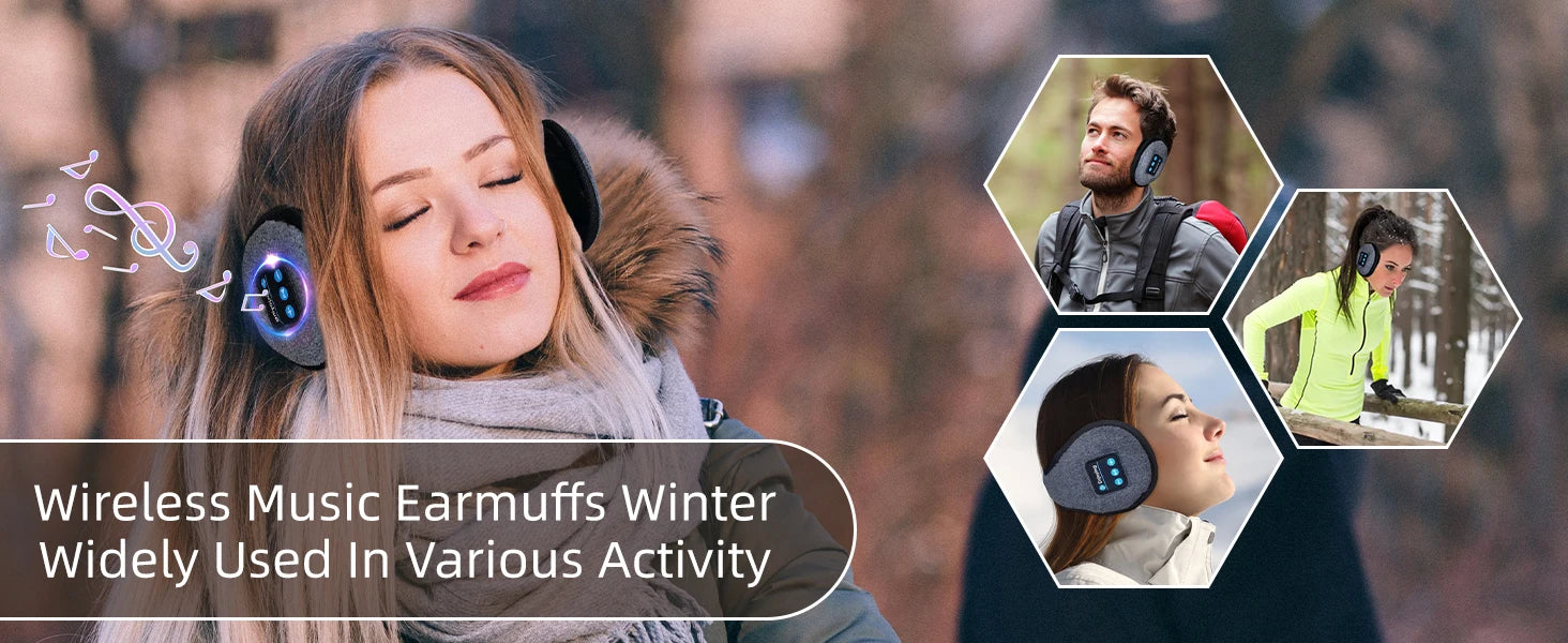 Bluetooth Earmuffs - Wireless Winter Headphones Ear Warmers
