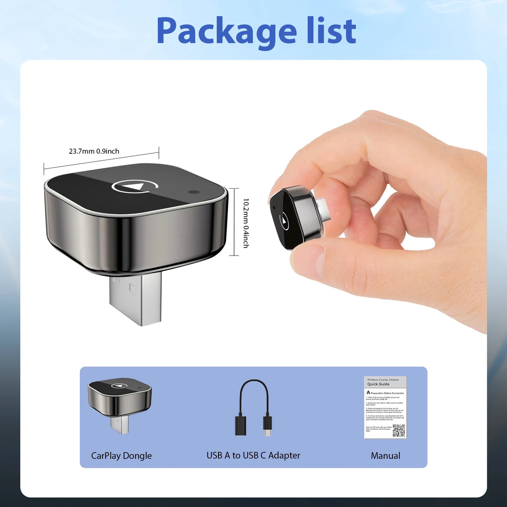 Wireless CarPlay Adapter - 2-in-1 Android Auto Dongle