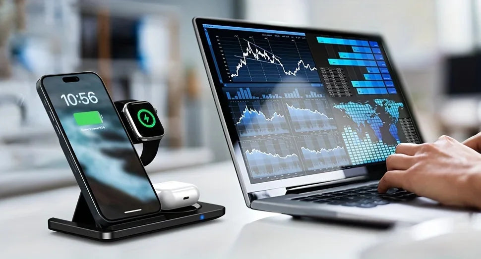 3-in-1 Wireless Charger - iPhone, Watch & AirPods Stand