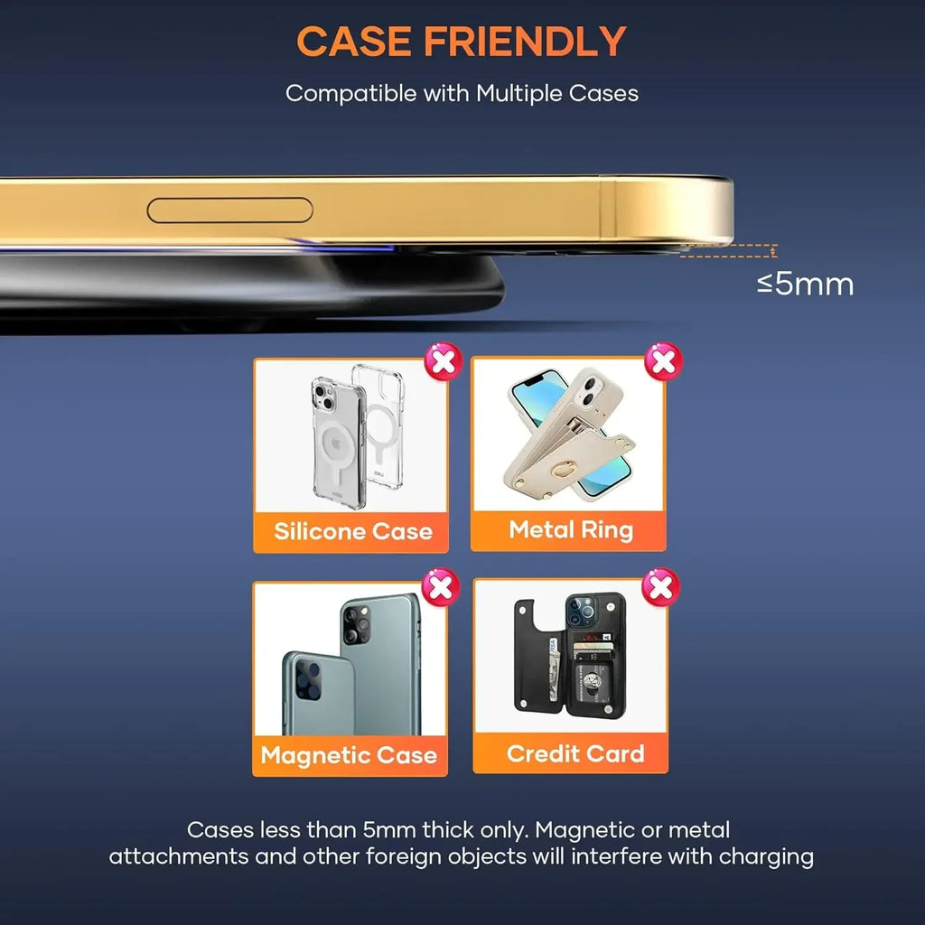 Fast Wireless Charger Pad - iPhone & Samsung Compatible