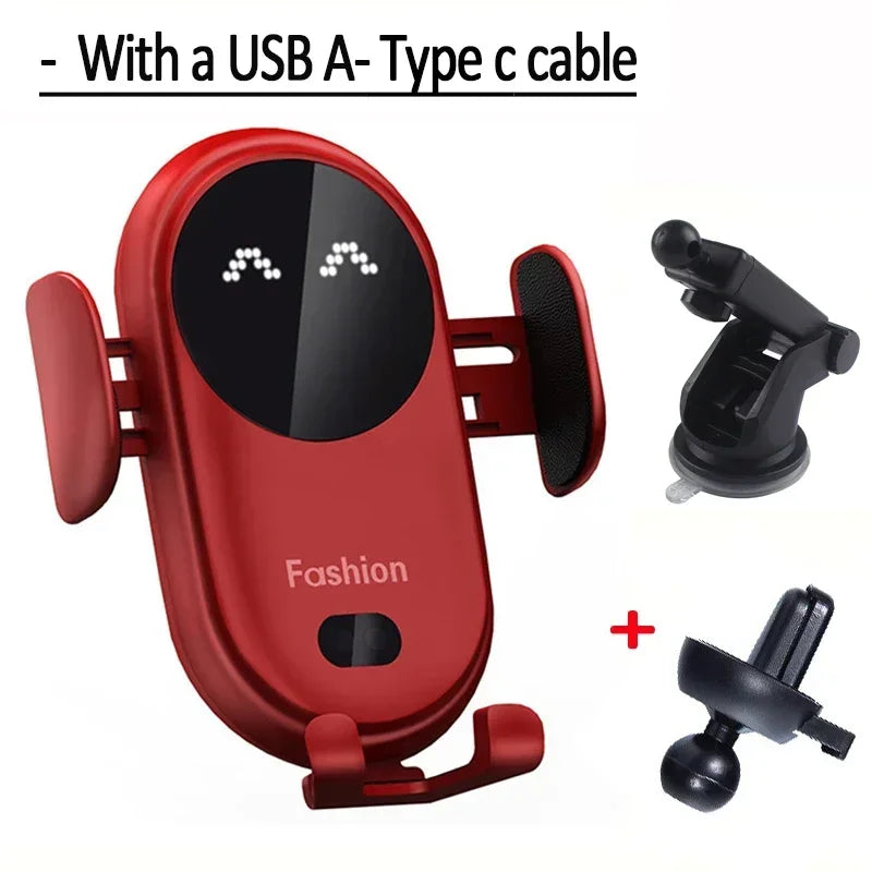 Car Wireless Charger - Auto-Clamp Phone Holder Mount