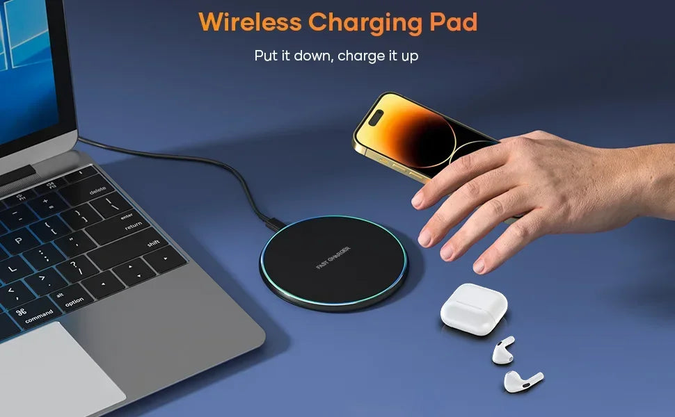 Fast Wireless Charger Pad - iPhone & Samsung Compatible