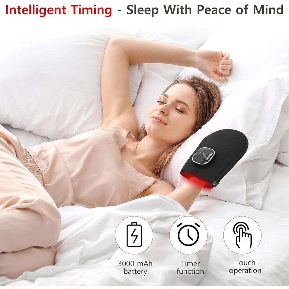 Red Light Therapy Device for Hands,Infrared Light Therapy Gloves Finger Wrist,Led Near Infrared Light Skin Care USB Charging