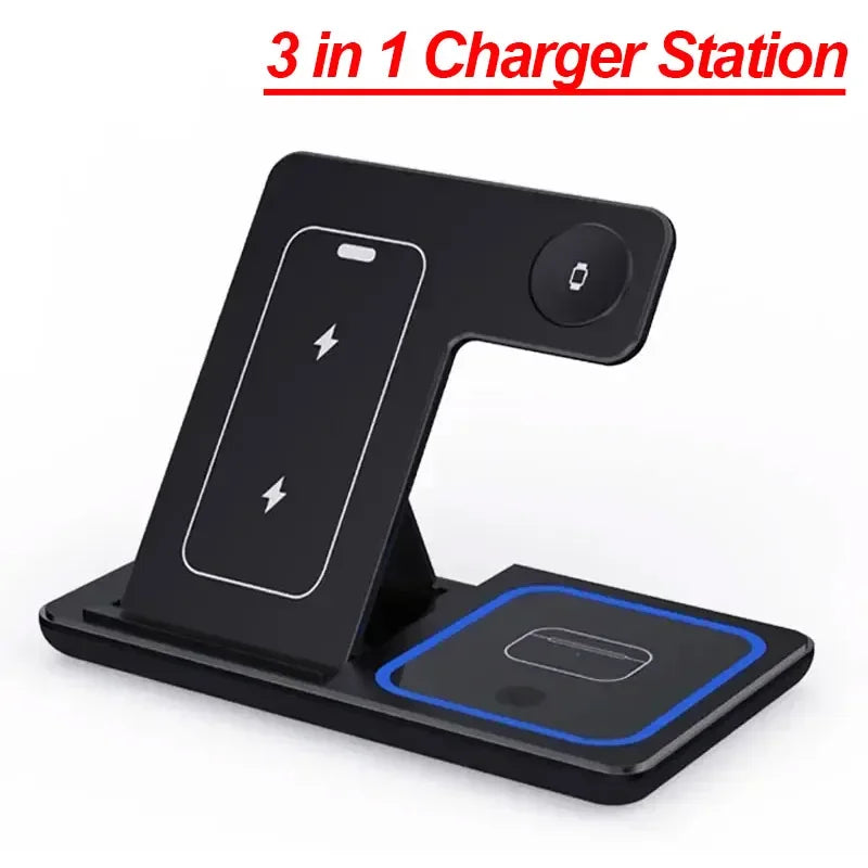 3-in-1 Wireless Charger - iPhone, Watch & AirPods Stand