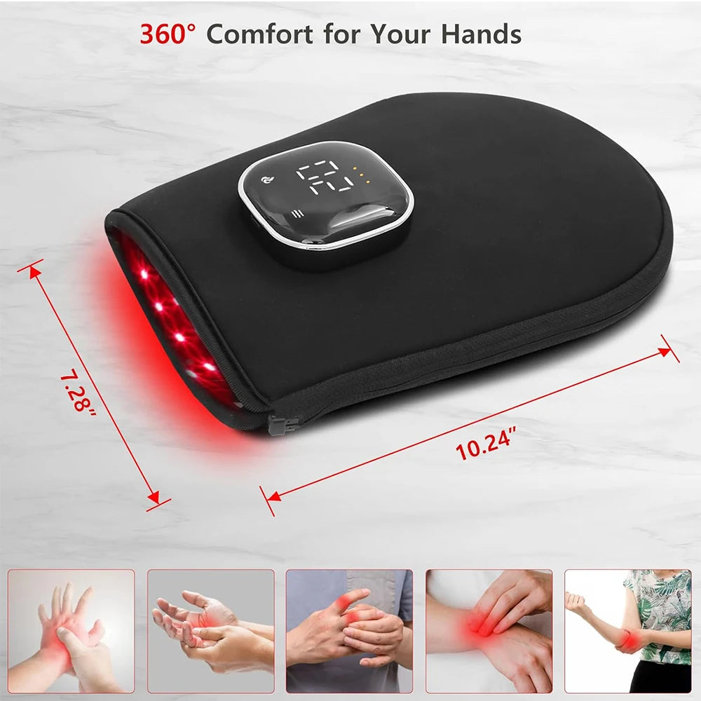 Red Light Therapy Device for Hands,Infrared Light Therapy Gloves Finger Wrist,Led Near Infrared Light Skin Care USB Charging
