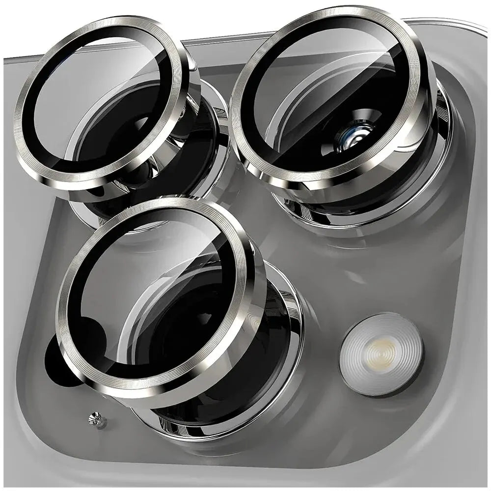 iPhone Camera Lens Protector - Metal Ring Glass Cover