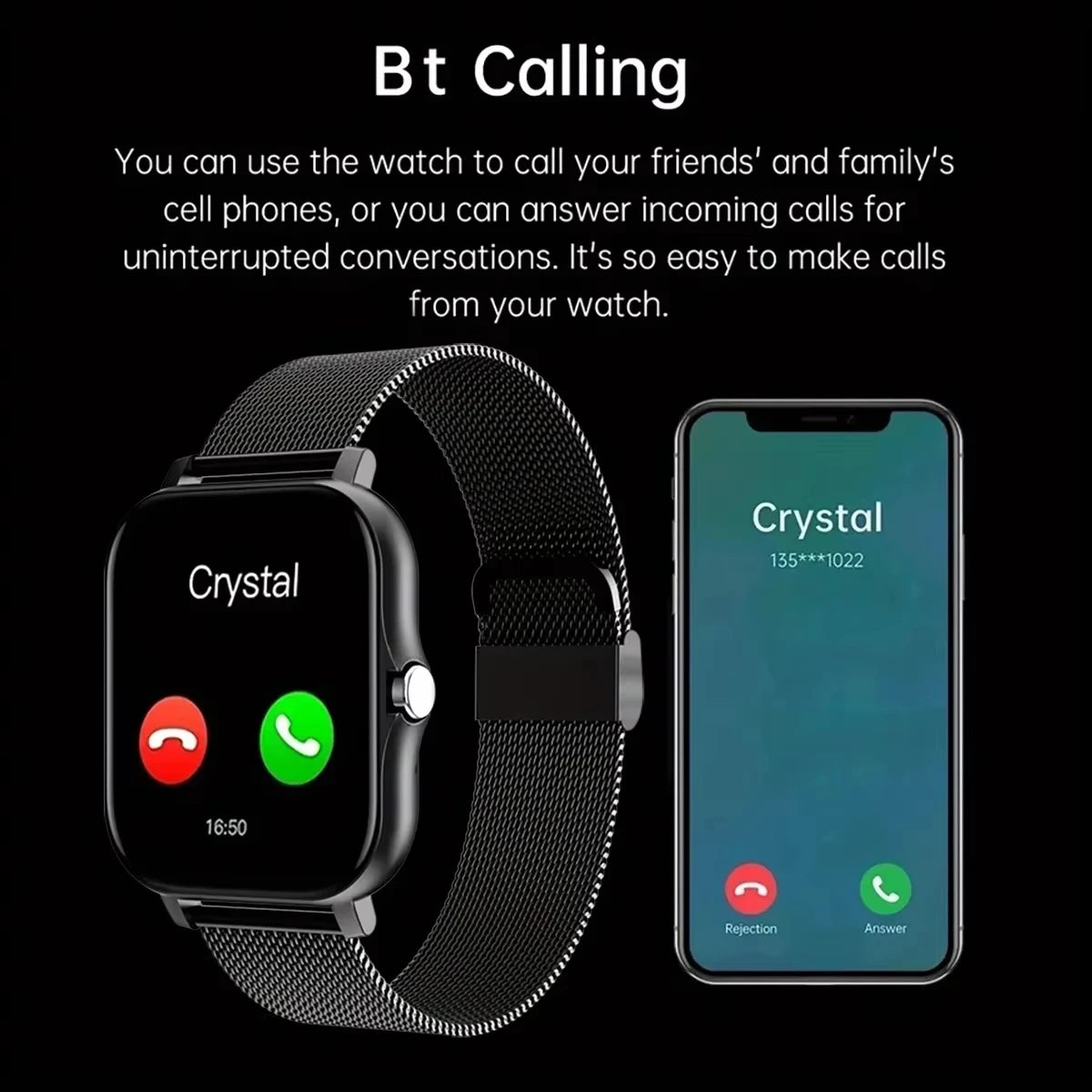 Smart Watch - Bluetooth Call & Heart Rate Monitor