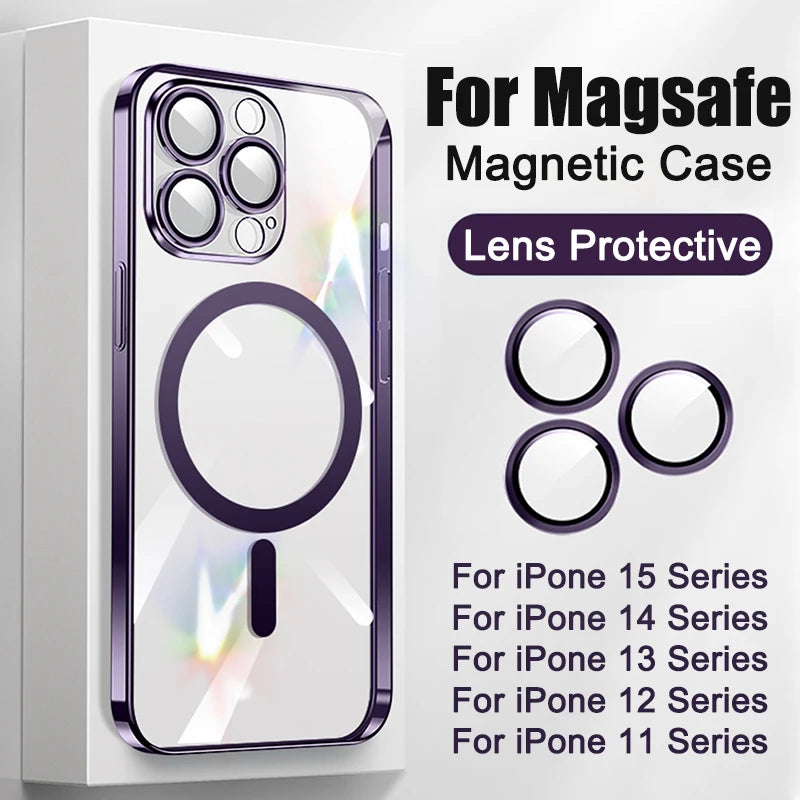 MagSafe iPhone Case - Clear Magnetic Shockproof Cover