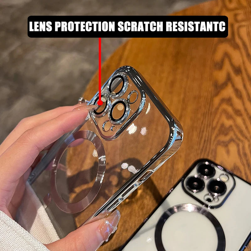 MagSafe iPhone Case - Clear Magnetic Shockproof Cover
