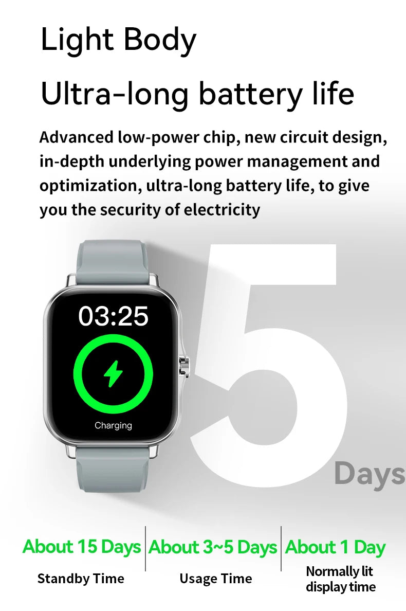 Smart Watch - Bluetooth Call & Heart Rate Monitor