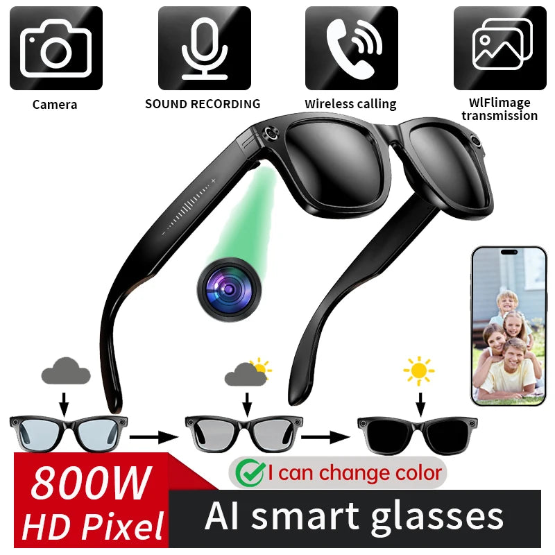 AI Smart Glasses 4K - Wearable Camera Sunglasses