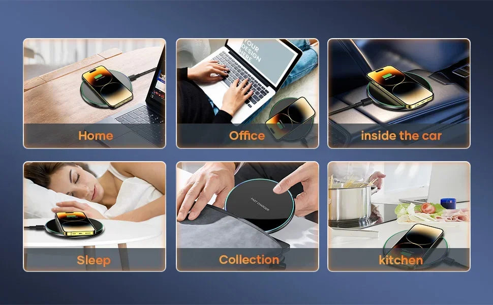 Fast Wireless Charger Pad - iPhone & Samsung Compatible