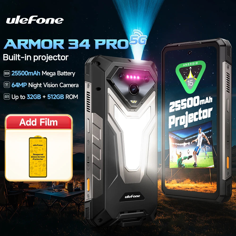 Rugged Phone 5G - 25500mAh Battery & Built-in Projector